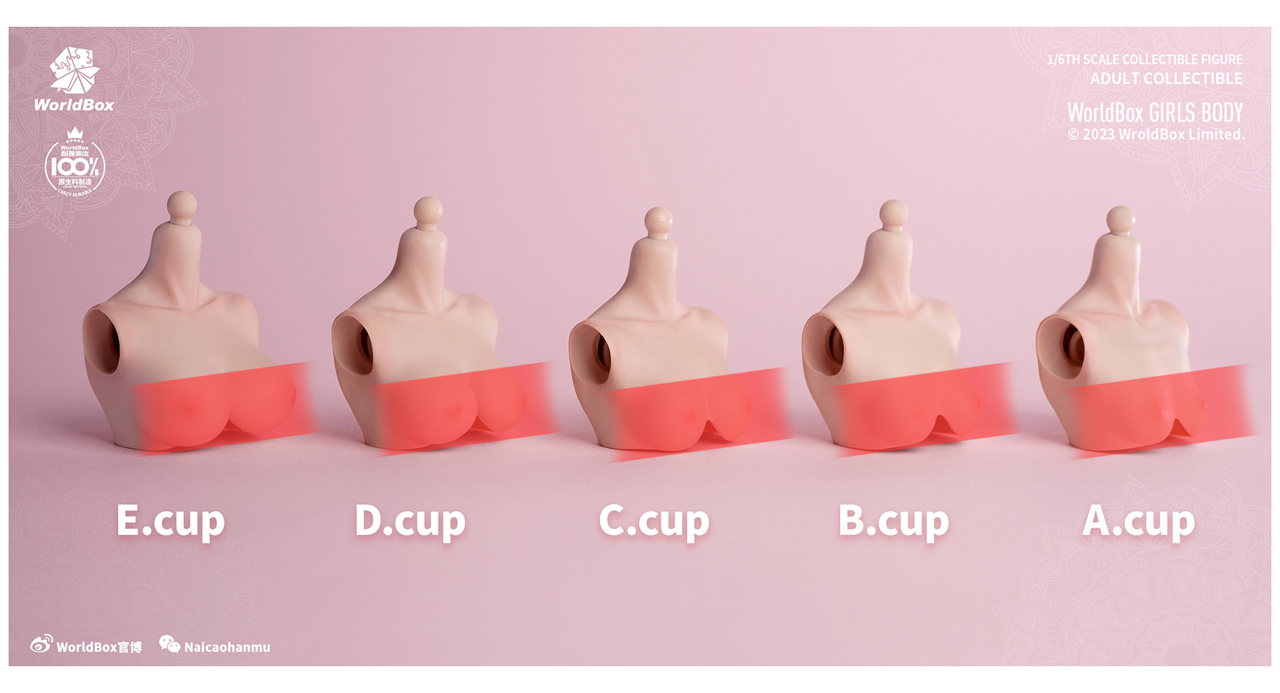 1/6 Rubber Chest D Cup Pale for Worldbox Girl Bodies [WB-CUPDP