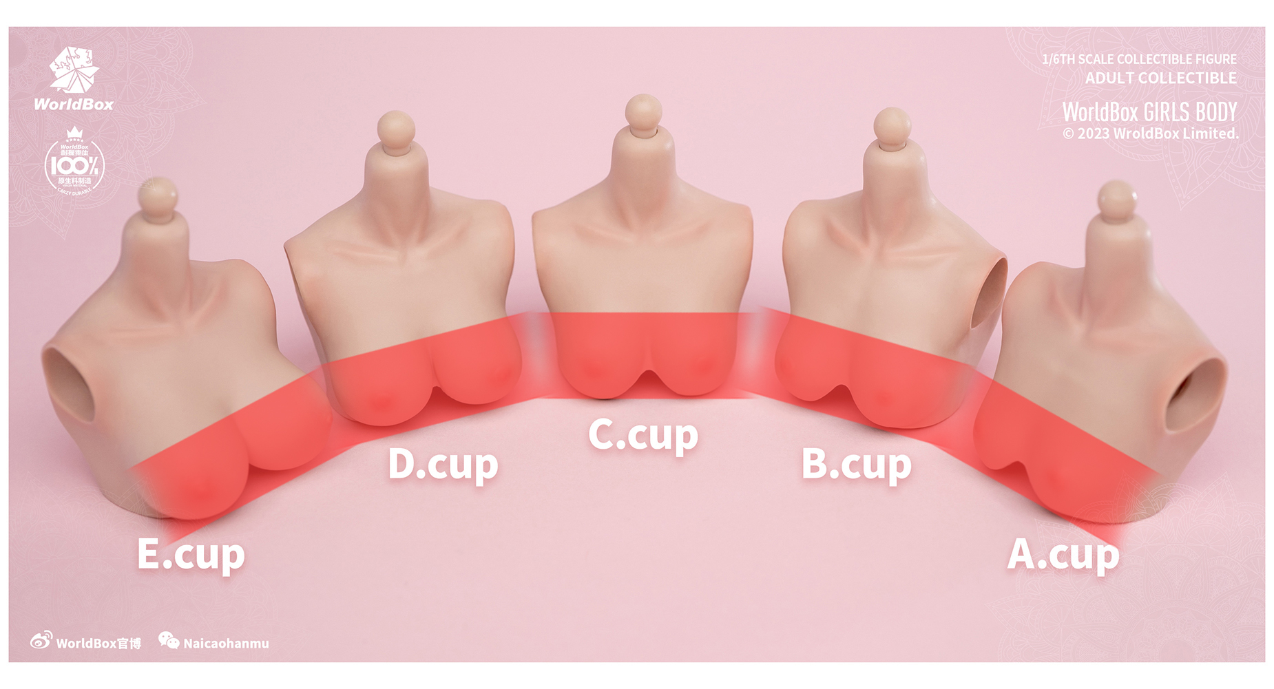 Worlbbox 1/6 Female D Cup E Cup Breast Big Bust Replacement