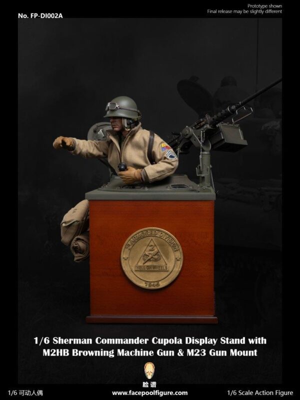 [FP-DI002A] Platform Sherman Tank Command Podium + Browning Machine Gun & Rack Set - Image 3