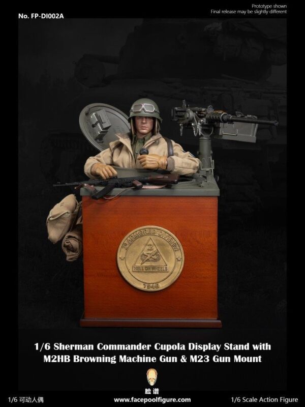 [FP-DI002A] Platform Sherman Tank Command Podium + Browning Machine Gun & Rack Set - Image 4