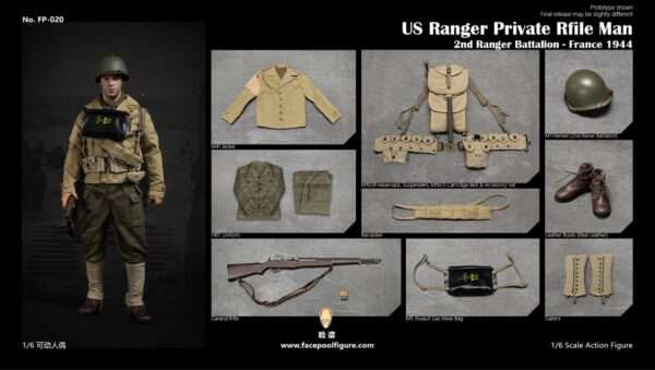 [FP-020] WWII US Ranger Private Rifle Man France 1944