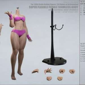 [MJ-BF02] Fighting Style Female Body without Head, Fixed Feet, Small Bust, Tan Skin