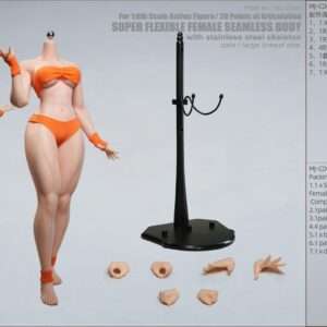 [MJ-CD01] Fighting Style Female Body, Head Not Included, Detachable Feet, Large Bust, White Skin