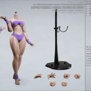 [MJ-CD02] Fighting Style Female Body, Head Not Included, Detachable Feet, Large Bust, Tan Skin