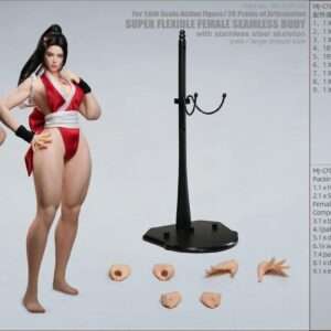 [MJ-CF01H] Fighting Style Female Body with Head, Non-detachable Feet, Large Bust, White Skin